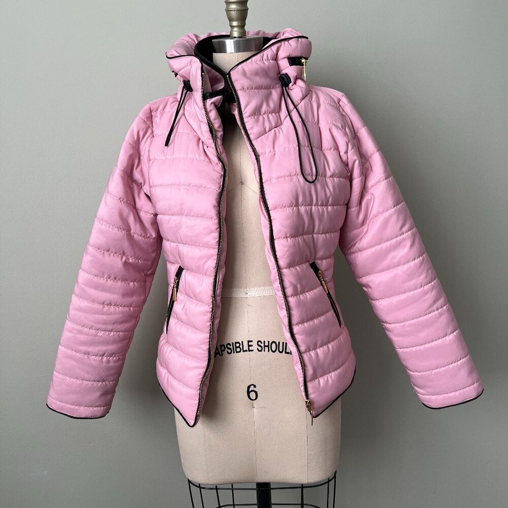 Pretty Little Thing Pink Mara Puffer Barbiecore Y2K Chic Size 8